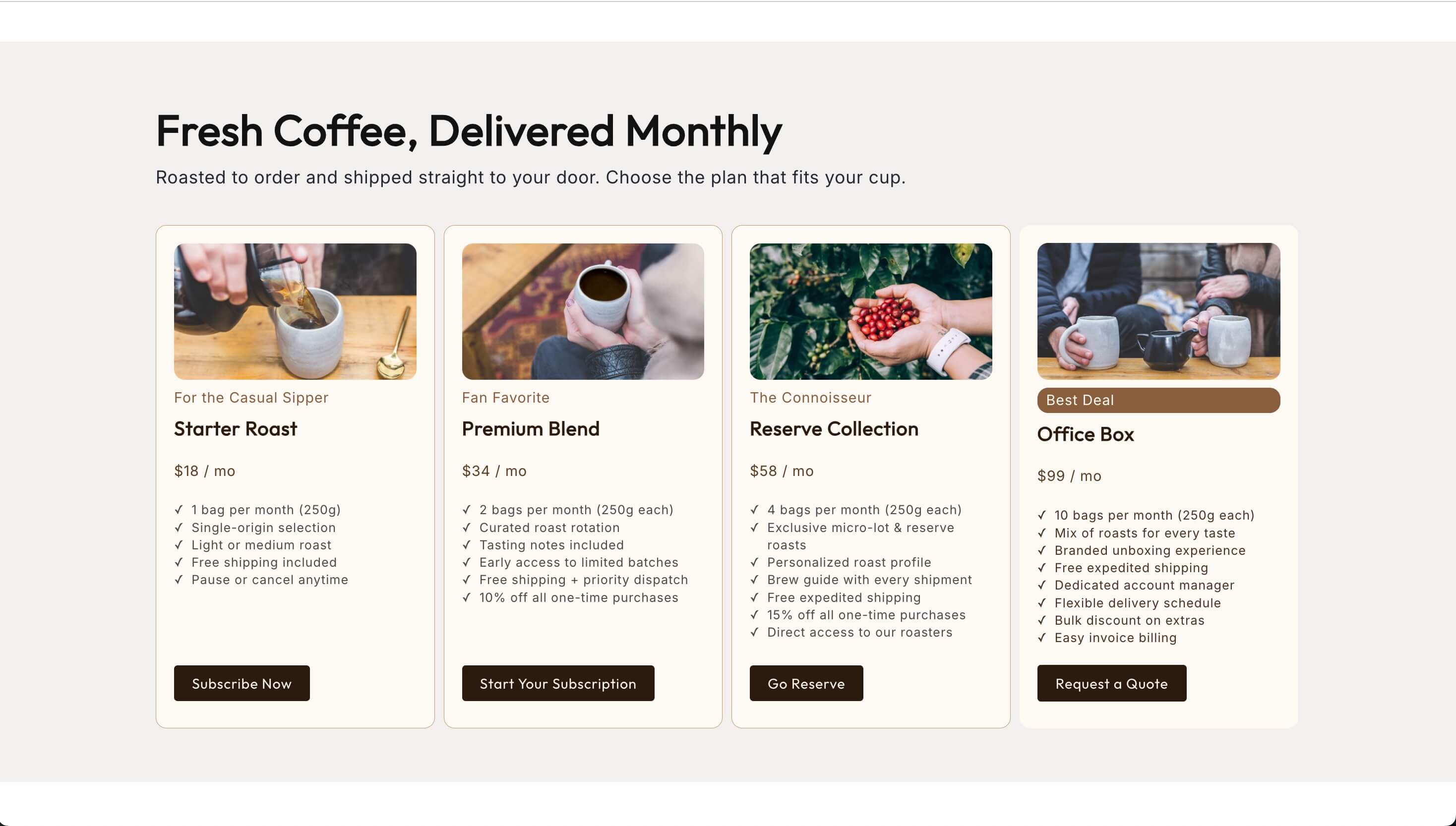 Pricing Table