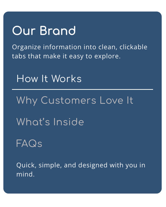 Tabbed Content preview 11